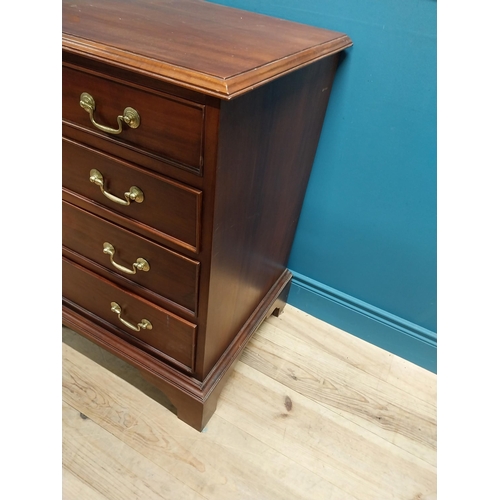 204 - Mahogany bachelors chest with two short drawers over three graduated drawers raised on bracket feet ... 