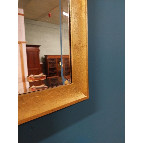 215 - Gilt wall mirror {110 cm H x 69 cm W}.