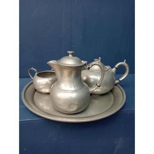 233 - Irish pewter tea set.