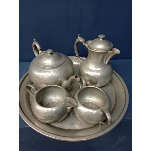 233 - Irish pewter tea set.