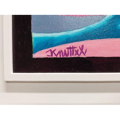 244 - Graham Knuttel Deep Blue Sea oil on canvas mounted in frame {29 cm H x 29 cm W measurement of pictur... 