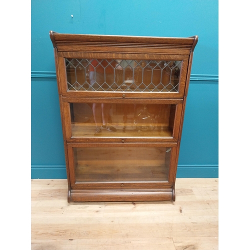 247 - 1940s oak stacking bookcase by Gunn sectional bookcases {127 cm H x 87 cm W x 36 cm D}.