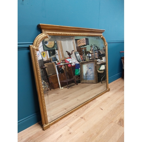 257 - 19th C. gilt overmantle with original plate mirror {120 cm H x 152 cm W}.