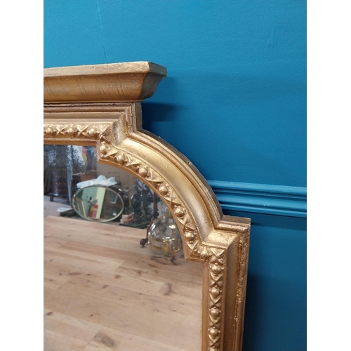 257 - 19th C. gilt overmantle with original plate mirror {120 cm H x 152 cm W}.