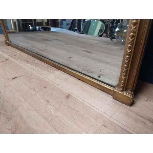 257 - 19th C. gilt overmantle with original plate mirror {120 cm H x 152 cm W}.