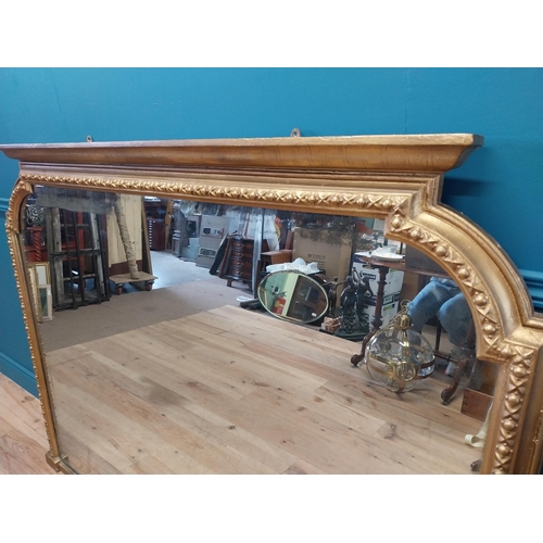 257 - 19th C. gilt overmantle with original plate mirror {120 cm H x 152 cm W}.