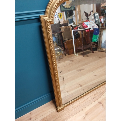 257 - 19th C. gilt overmantle with original plate mirror {120 cm H x 152 cm W}.