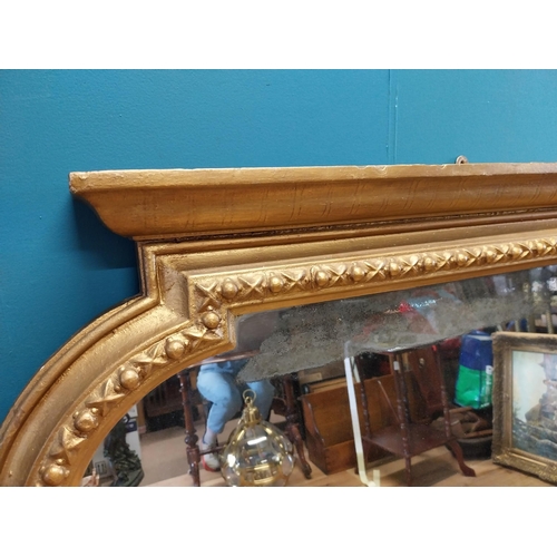 257 - 19th C. gilt overmantle with original plate mirror {120 cm H x 152 cm W}.