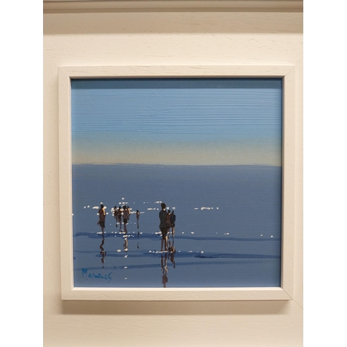 274 - John Morris Shallow Waters oil on board mounted in frame {19 cm H x 19 cm W measurement of picture o... 