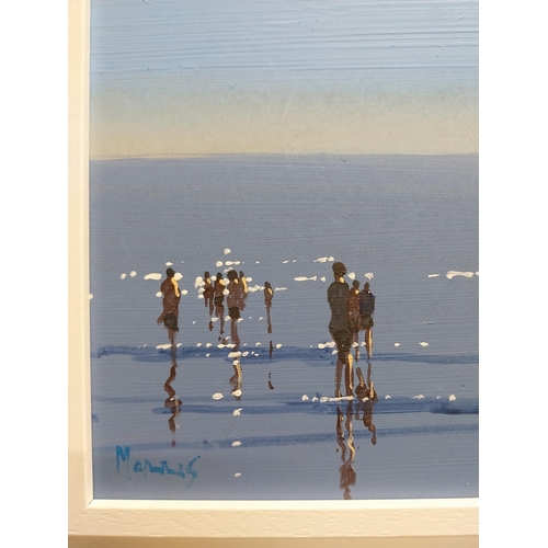 274 - John Morris Shallow Waters oil on board mounted in frame {19 cm H x 19 cm W measurement of picture o... 