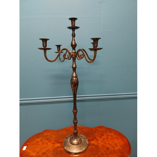 280 - Silver plate four branch candelabra {96 cm H x 40 cm Dia.}.