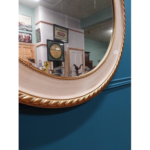 286 - Decorative giltwood and painted circular wall mirror {90 cm Dia.}.