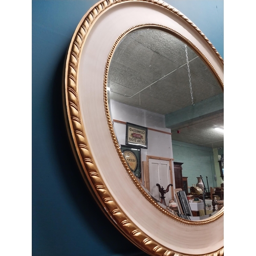 286 - Decorative giltwood and painted circular wall mirror {90 cm Dia.}.