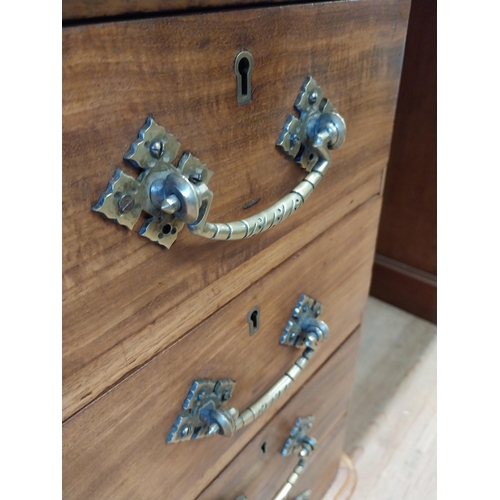 287 - Good quality Victorian mahogany pedestal desk with inset leather top and brass handles {73 cm H x 12... 