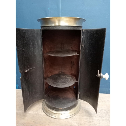 29 - 19th C. plate warmer with brass top and base.