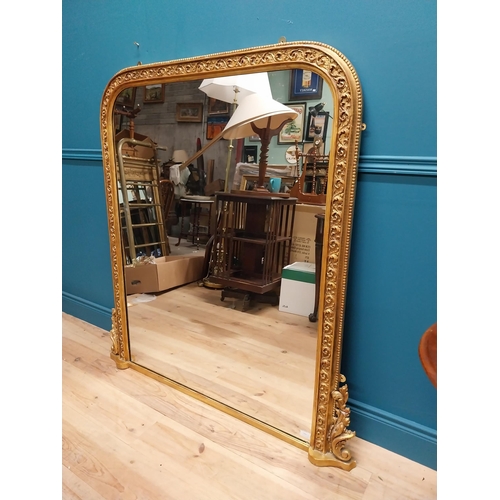 292 - Good quality giltwood overmantle mirror in the Victorian style {133 cm H x 130 cm W}.