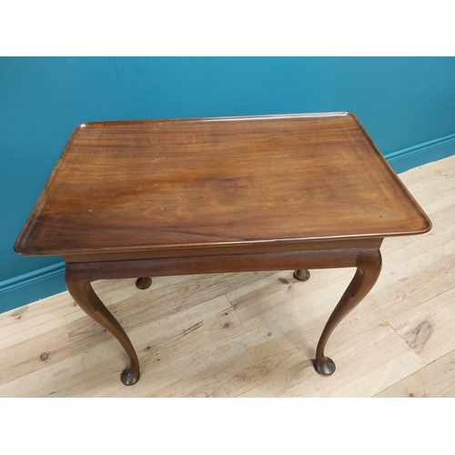 297 - 19th C. Irish mahogany dish top silver table raised on cabriole legs and pad feet {68 cm H x 77 cm W... 