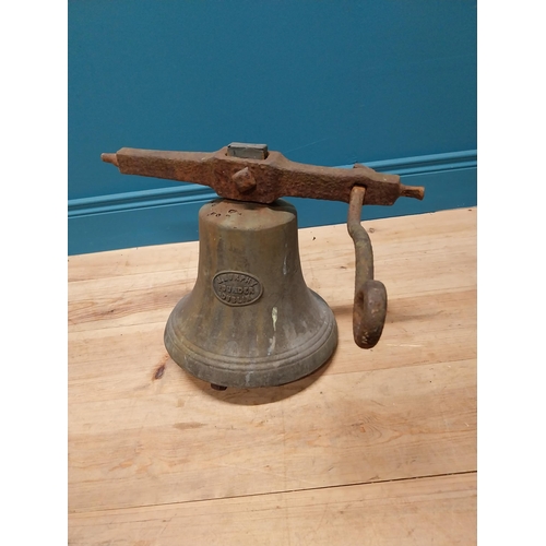 315 - Early 19th C. bronze bell by J Murphy of Dublin with original wrought iron bracket {36 cm H x 50 cm ... 