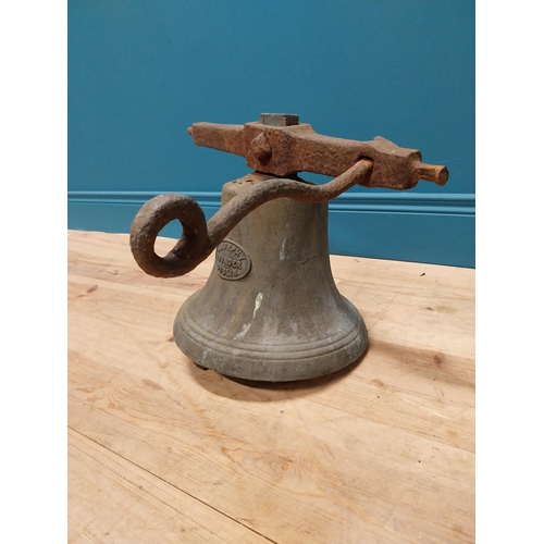 315 - Early 19th C. bronze bell by J Murphy of Dublin with original wrought iron bracket {36 cm H x 50 cm ... 