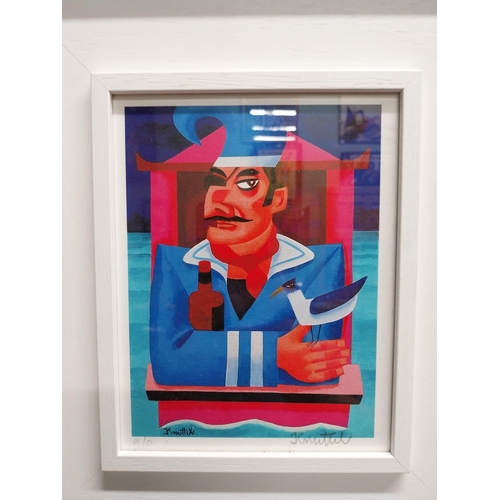 334 - Graham Knuttel Sailor artist proof print signed in pencil mounted in frame {20 cm H x 16 cm W measur... 