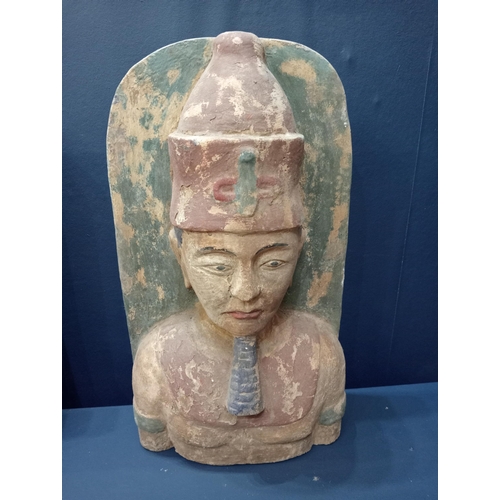 339 - Pair of Mongolian busts {H 50cm x W 30cm x D 12cm}.