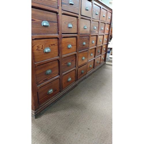 371 - Mahogany bank of thirty drawers