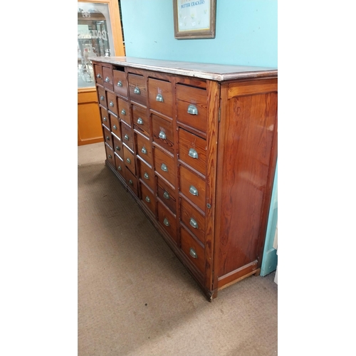 371 - Mahogany bank of thirty drawers