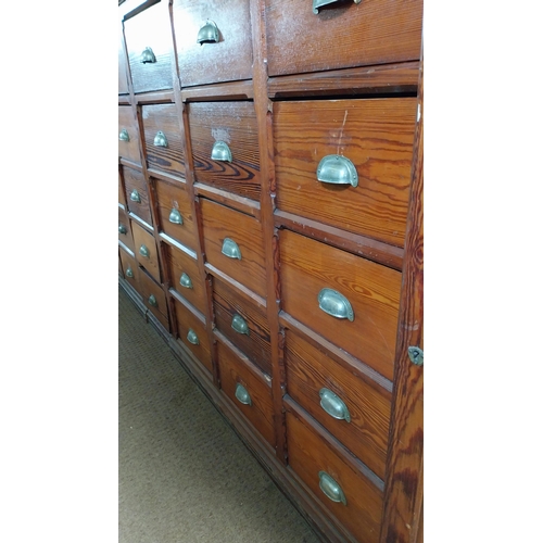 371 - Mahogany bank of thirty drawers