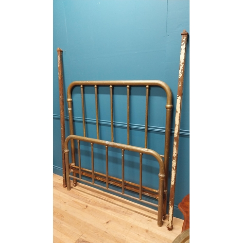 375 - Early 20th C. brass bed {152 cm H x 137 cm W}.