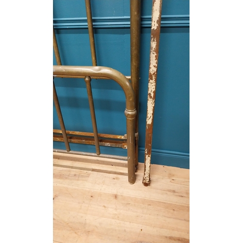 375 - Early 20th C. brass bed {152 cm H x 137 cm W}.