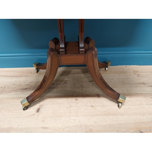 377 - Exceptional quality Regency turn over leaf card table with brass mounts raised on lyre supports, fou... 