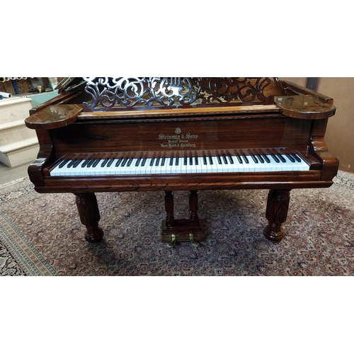 382 - Exceptional quality rosewood Steinway & Sons New York & Hamburg boutique grand piano serial no 58183... 