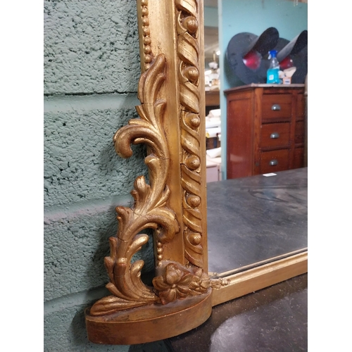 385 - Good quality giltwood overmantle mirror in the Victorian style {104 cm H x 140 cm W}.