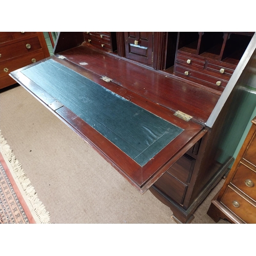 390 - Edwardian mahogany bureau bookcase with fitted interior in the Georgian style {226 cm H x 117 cm W x... 