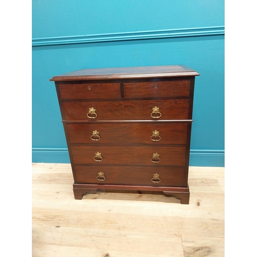 417 - Edwardian mahogany chest of drawers with two short drawers above four graduated drawers and brass ha... 