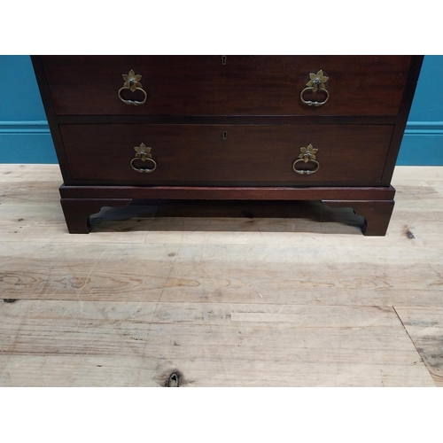 417 - Edwardian mahogany chest of drawers with two short drawers above four graduated drawers and brass ha... 