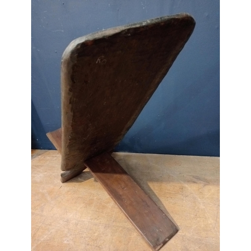 59 - African handmade wooden birthing chair {H 90cm x W 43cm x D 90cm }.