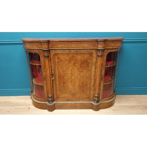 65 - Exceptional quality 19th C. French walnut and satinwood inlaid credenza with ormolu mounts with cent... 