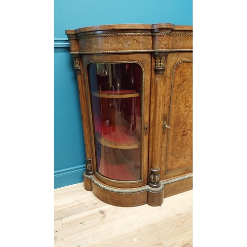 65 - Exceptional quality 19th C. French walnut and satinwood inlaid credenza with ormolu mounts with cent... 