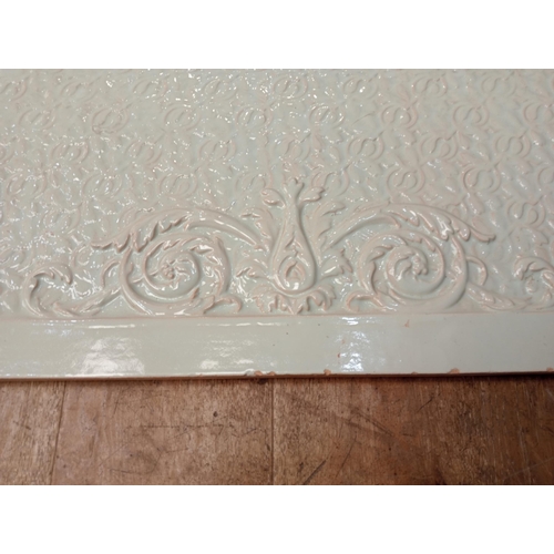 683B - Pair of glazed ceramic wall tiles {H 113cm x W 70cm x D 4cm }.