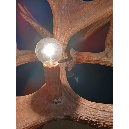 69 - Antler moose four light chandelier  {H 80cm x Dia 95cm }.