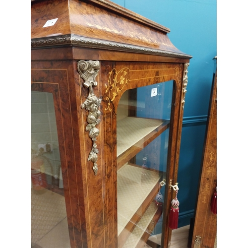 74 - Pair of exceptional quality French burr walnut pier cabinets with ormolu mounts raised on platform b... 