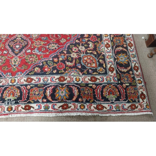 85 - Decorative Persian carpet square {349 cm L x 257 cm W }.