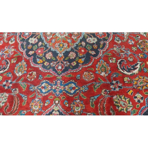 85 - Decorative Persian carpet square {349 cm L x 257 cm W }.