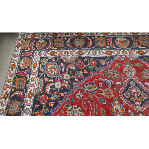 85 - Decorative Persian carpet square {349 cm L x 257 cm W }.