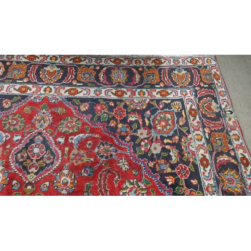 85 - Decorative Persian carpet square {349 cm L x 257 cm W }.