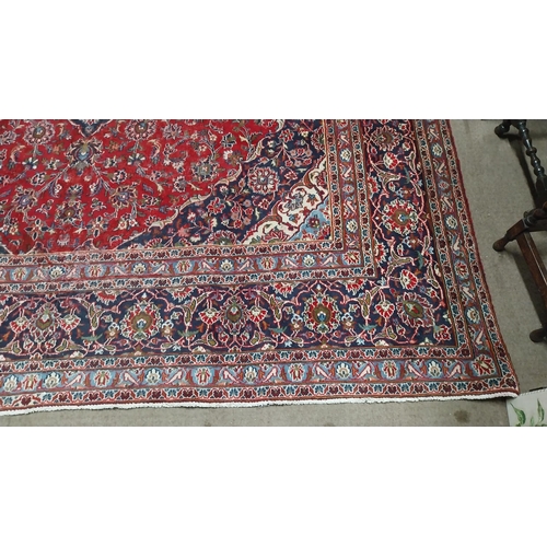 91 - Good quality decorative Persian carpet square {380 cm H x 290 cm W}.