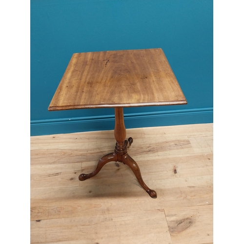 97 - 19th C. mahogany tilt top wine table raised on turned column and three outswept feet {69 cm H x 45 c... 