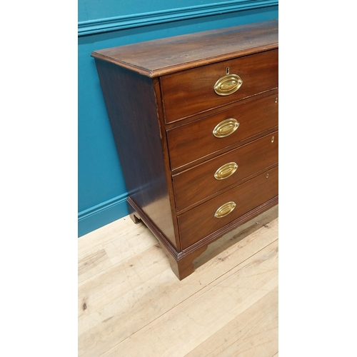 150 - Georgian mahogany chest of drawers with two short drawers over three long graduated drawers and bras... 