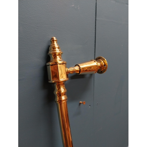 154 - Victorian brass towel rail {67 cm W x 18 cm D}.